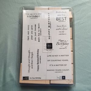 Stampin' Up! It's Your Birthday Rubber Stamps Set Of 9 New In Package